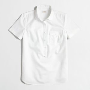 J. Crew white pop-over shirt